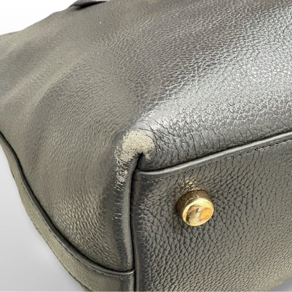 Coach Gray Pebbled Leather Taylor Tote Bag